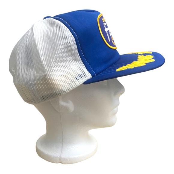 NEW VTG Fasco Equipment Rentals Gold Leaf Soda Blue Mesh Snapback Trucker Cap - Picture 4 of 9